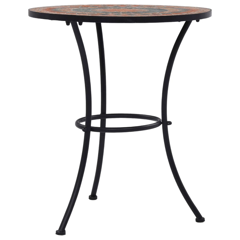 Bistrotafel mozaïek 60 cm keramiek oranje en grijs