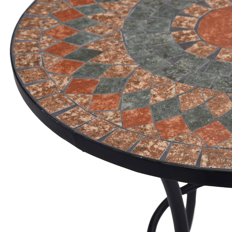 Bistrotafel mozaïek 60 cm keramiek oranje en grijs