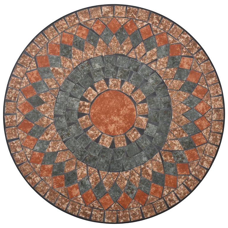 Bistrotafel mozaïek 60 cm keramiek oranje en grijs