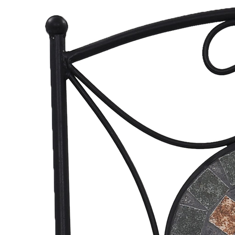 Bistrostoelen mozaïek 2 st oranje en grijs MeubelReus