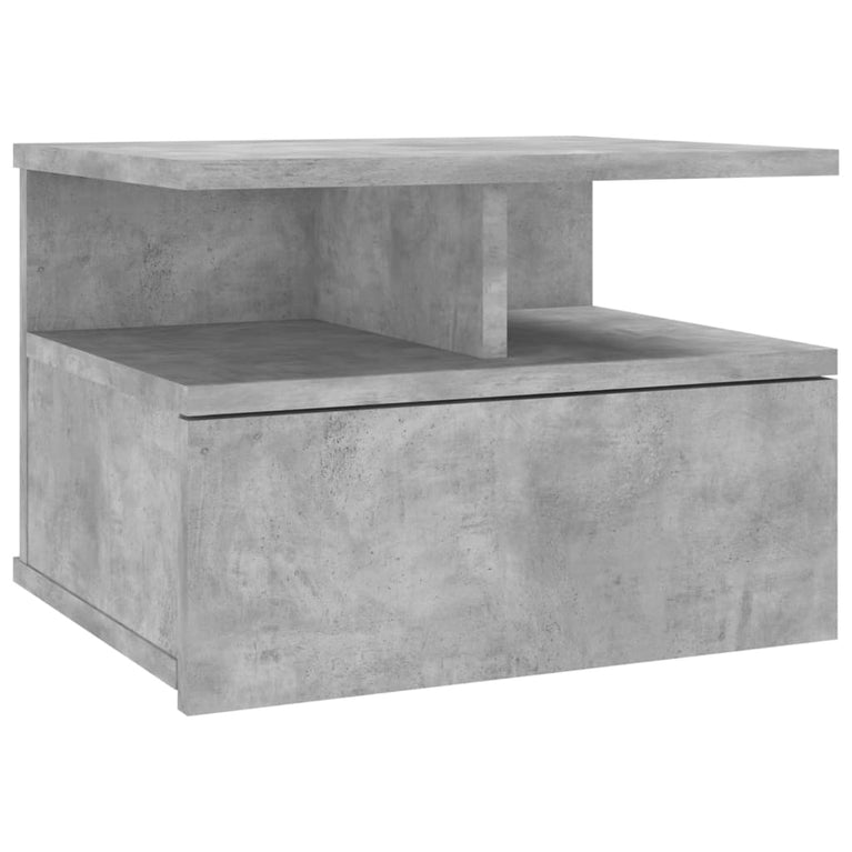 Nachtkastje zwevend 40x31x27 cm bewerkt hout betongrijs MeubelReus