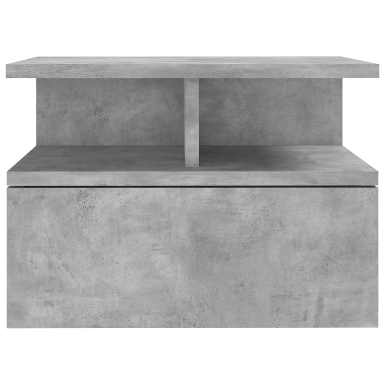 Nachtkastje zwevend 40x31x27 cm bewerkt hout betongrijs MeubelReus