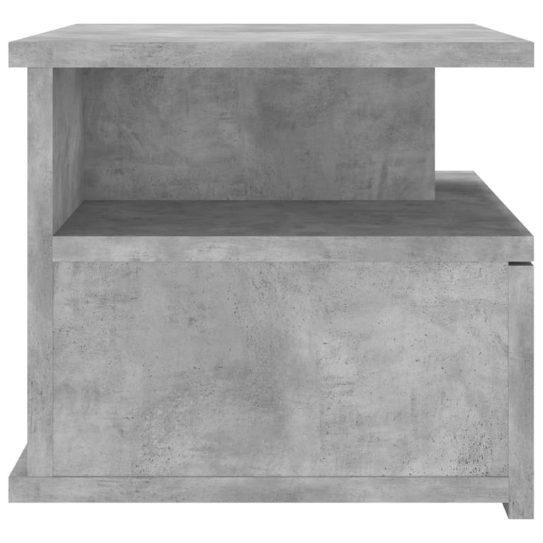 Nachtkastje zwevend 40x31x27 cm bewerkt hout betongrijs MeubelReus