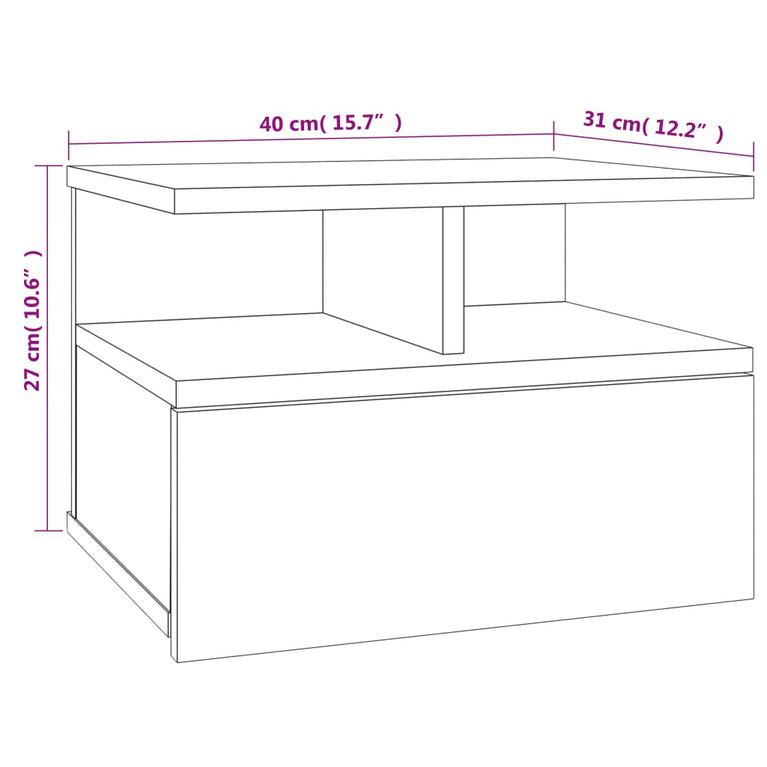 Nachtkastjes 2 st 40x31x27 cm bewerkt hout betongrijs MeubelReus