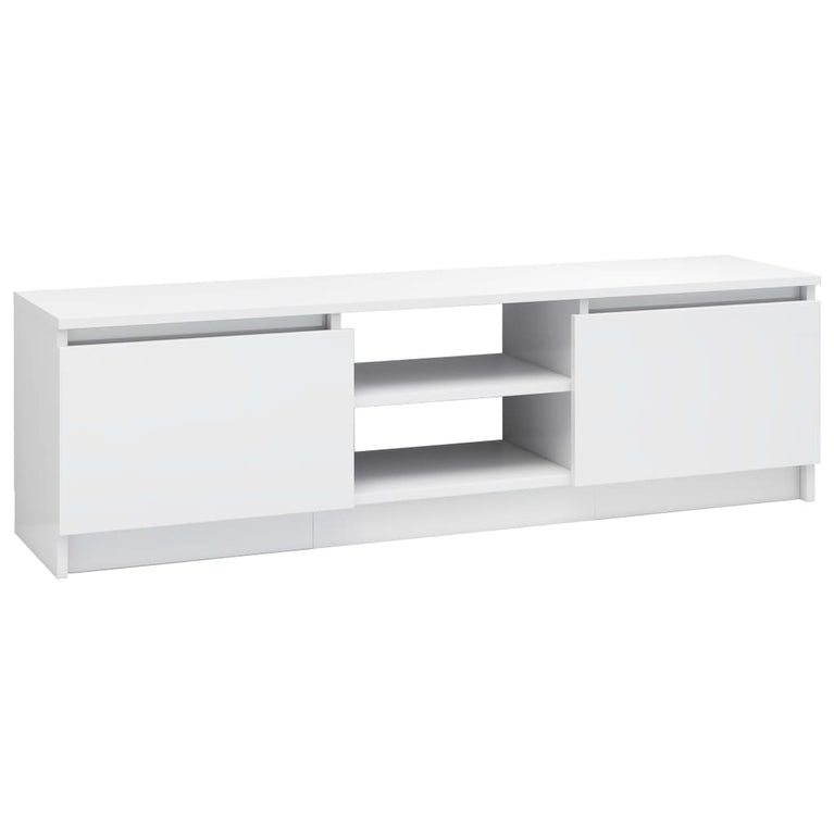 Tv-meubel 120x30x35,5 cm bewerkt hout hoogglans wit MeubelReus