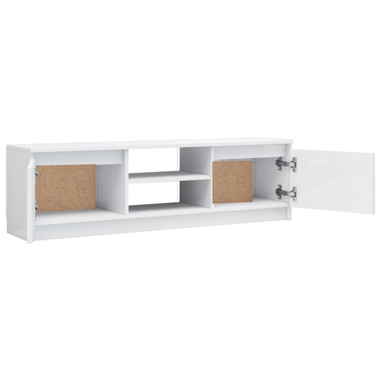 Tv-meubel 120x30x35,5 cm bewerkt hout hoogglans wit MeubelReus