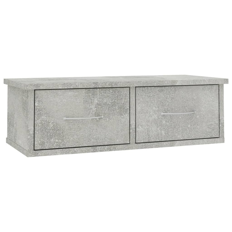 Wandschap met lades 60x26x18,5 cm bewerkt hout betongrijs MeubelReus
