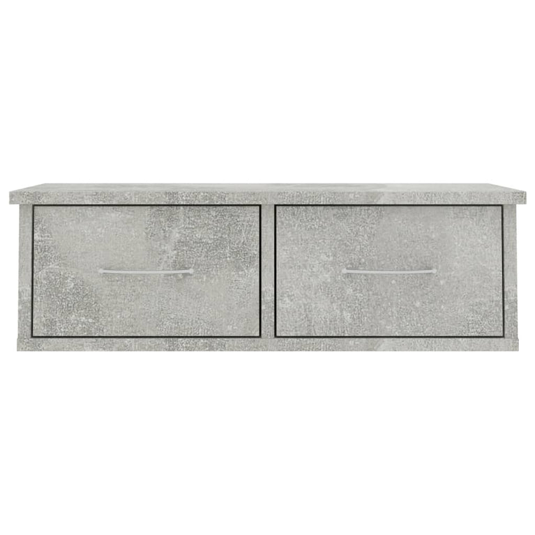 Wandschap met lades 60x26x18,5 cm bewerkt hout betongrijs MeubelReus