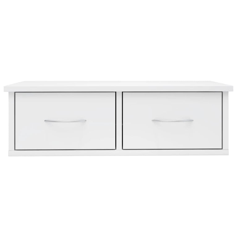 Wandschap met lades 60x26x18,5 cm bewerkt hout hoogglans wit MeubelReus