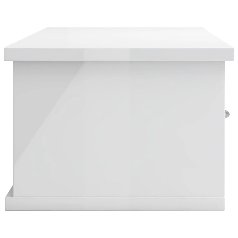 Wandschap met lades 60x26x18,5 cm bewerkt hout hoogglans wit MeubelReus