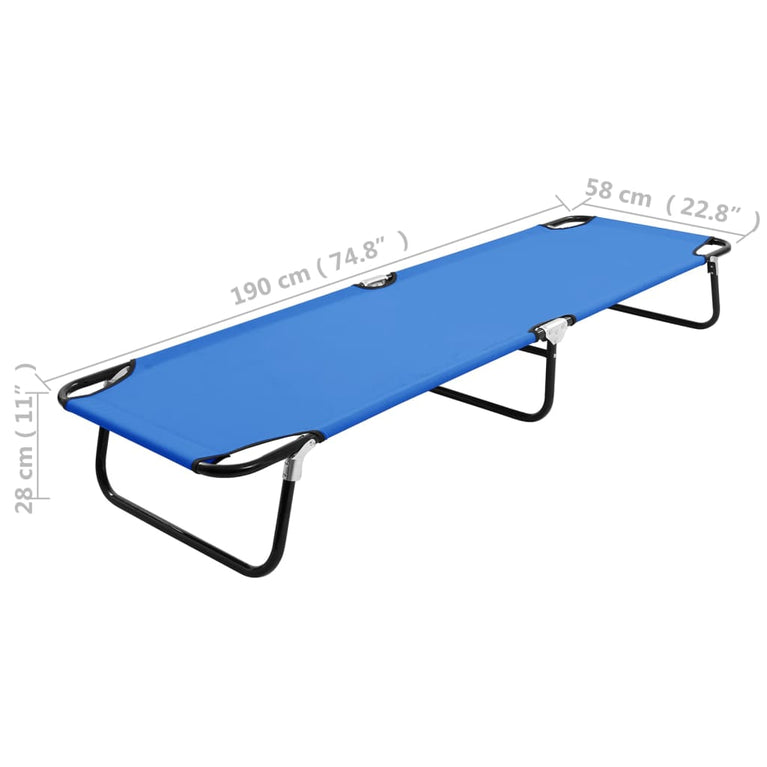 Ligbed inklapbaar staal blauw MeubelReus