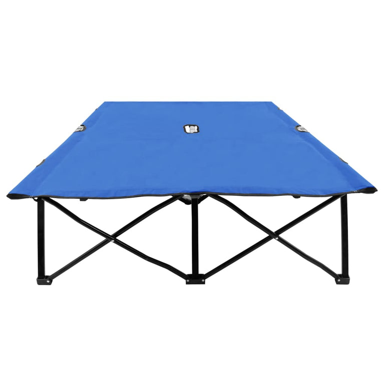 Ligbed 2-persoons inklapbaar staal blauw MeubelReus