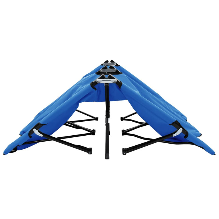 Ligbed 2-persoons inklapbaar staal blauw MeubelReus