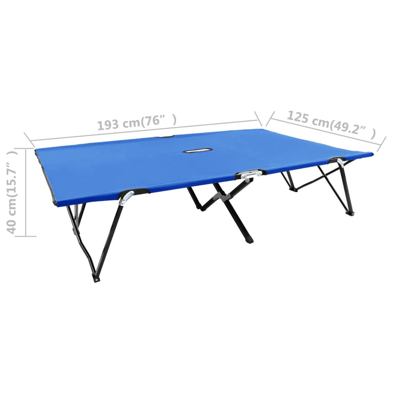 Ligbed 2-persoons inklapbaar staal blauw MeubelReus