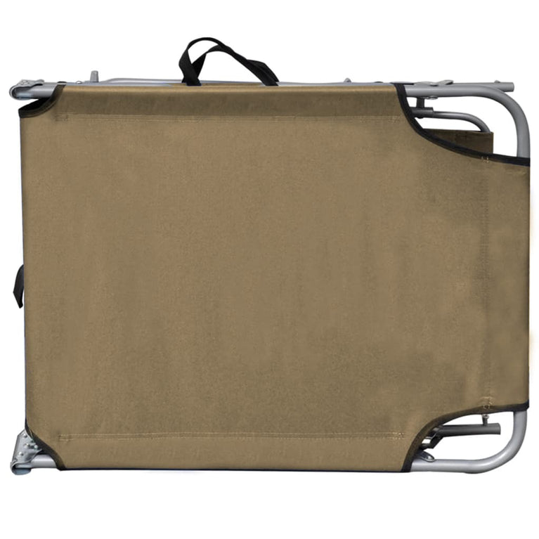 Ligbed inklapbaar met luifel aluminium taupe MeubelReus
