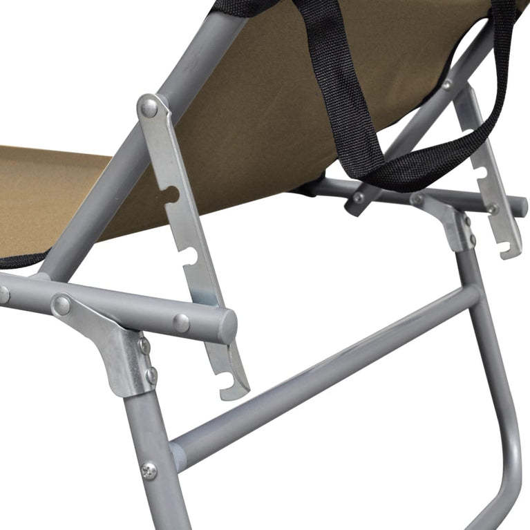 Ligbed inklapbaar met luifel aluminium taupe MeubelReus