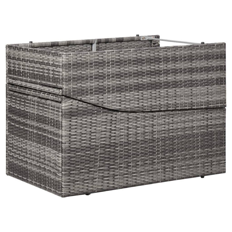Ligbed met kussen poly rattan grijs MeubelReus