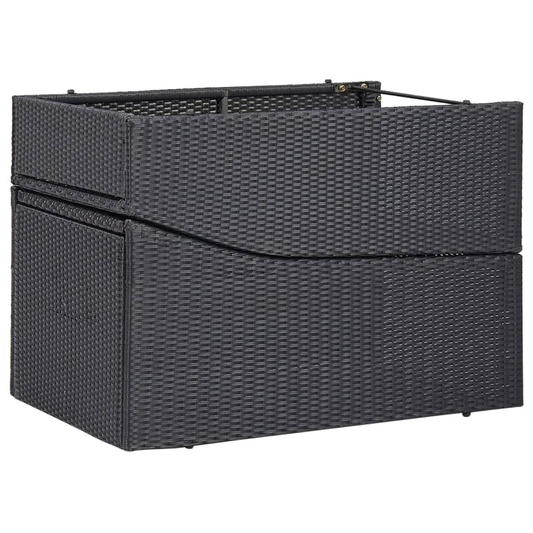 Ligbed met kussen poly rattan zwart MeubelReus