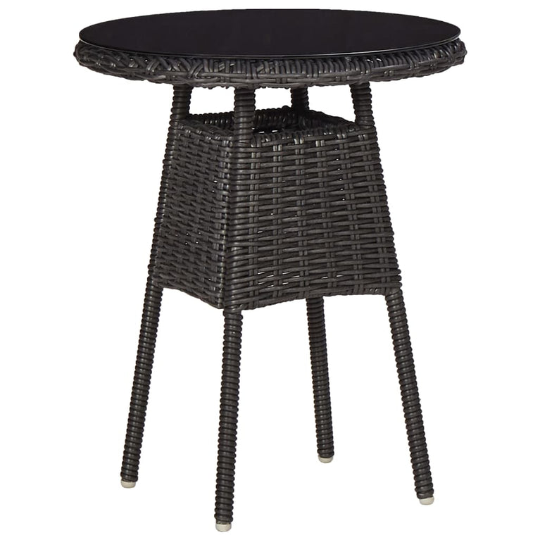 3-delige Bistroset met kussens poly rattan zwart MeubelReus