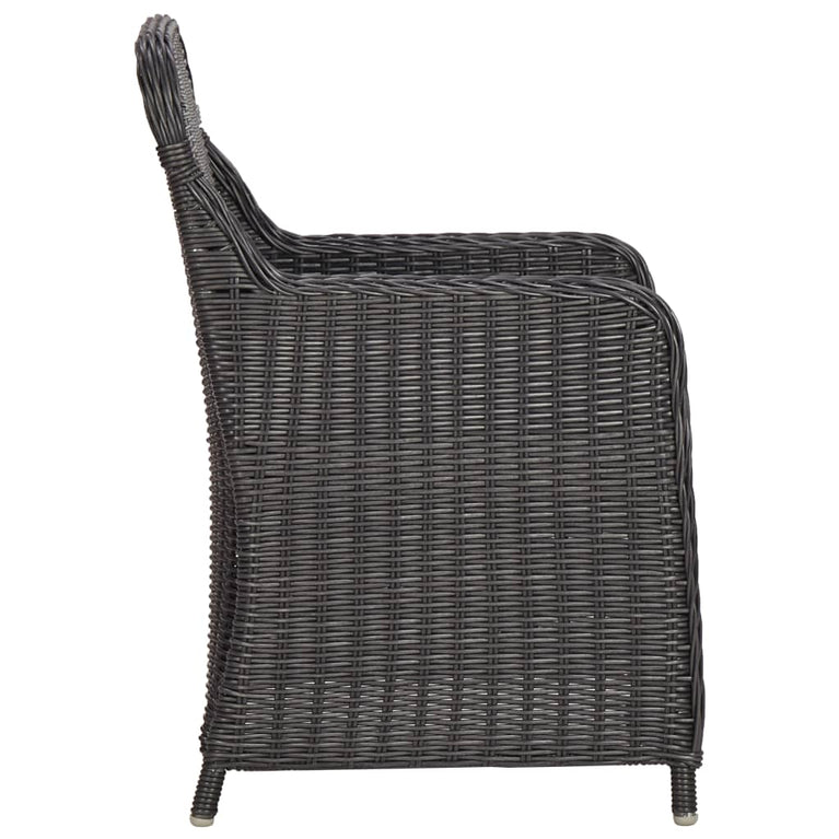3-delige Bistroset met kussens poly rattan zwart MeubelReus