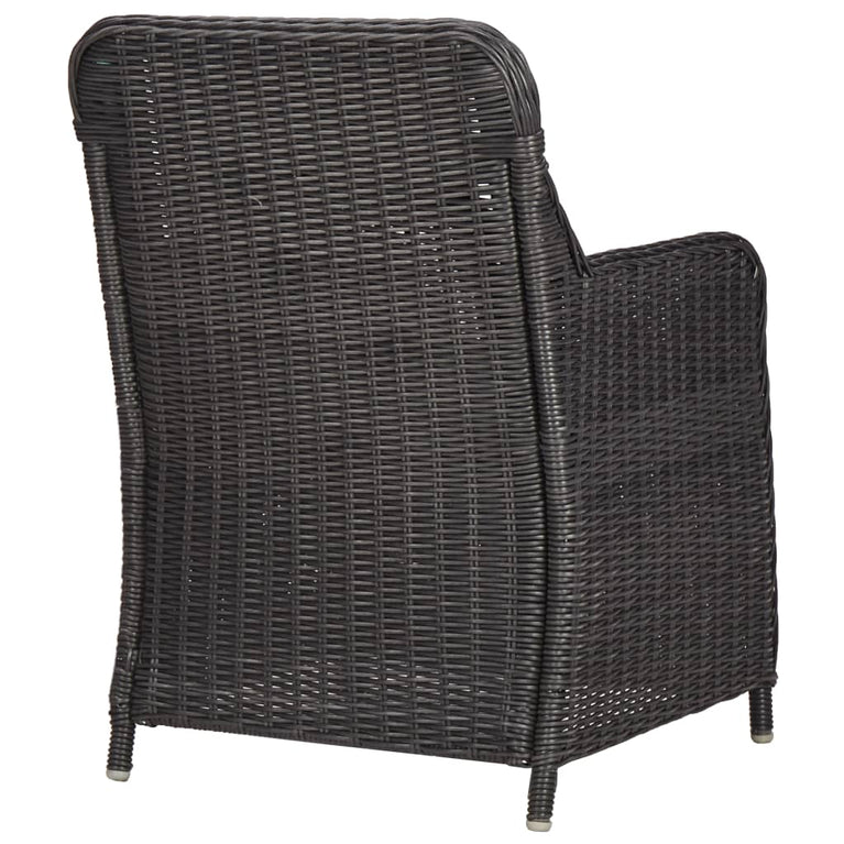 3-delige Bistroset met kussens poly rattan zwart MeubelReus