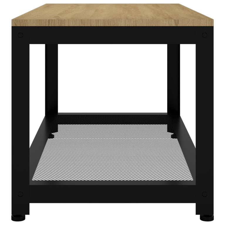 Salontafel 90x45x45 cm MDF en ijzer lichtbruin en zwart MeubelReus