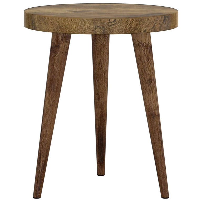 3-delige Bijzettafelset MDF en ijzer donkerbruin MeubelReus