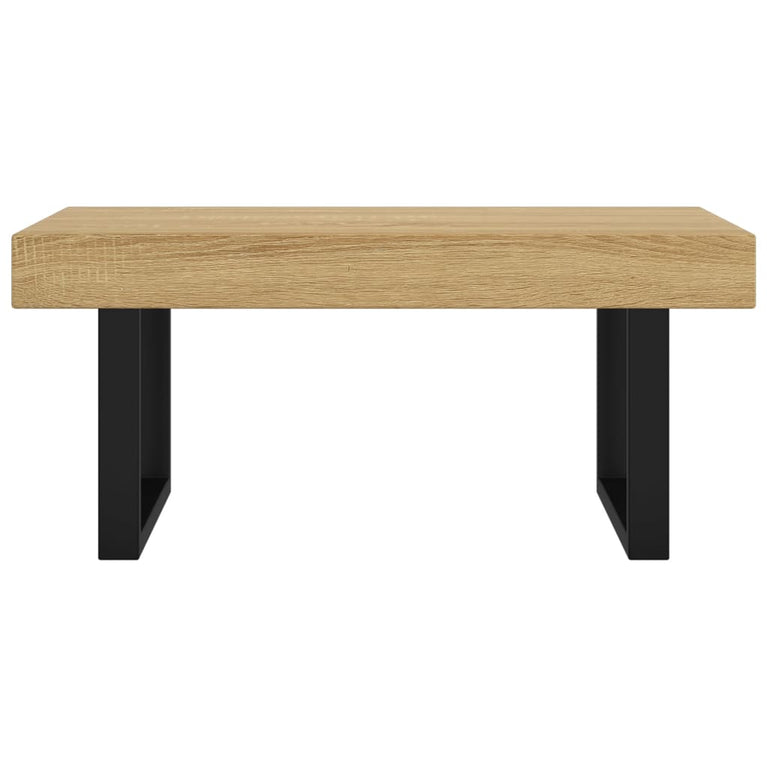 Salontafel 90x45x40 cm MDF en ijzer lichtbruin en zwart MeubelReus