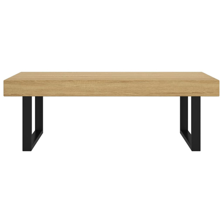 Salontafel 120x60x40 cm MDF en ijzer lichtbruin en zwart MeubelReus
