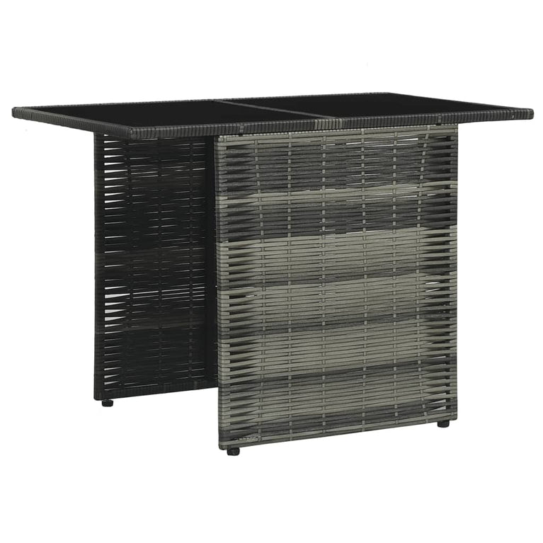 3-delige Bistroset met kussens poly rattan grijs MeubelReus