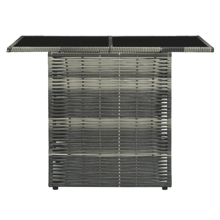 3-delige Bistroset met kussens poly rattan grijs MeubelReus