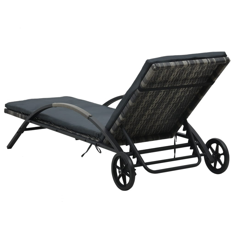 Ligbedden met tafel poly rattan antraciet MeubelReus