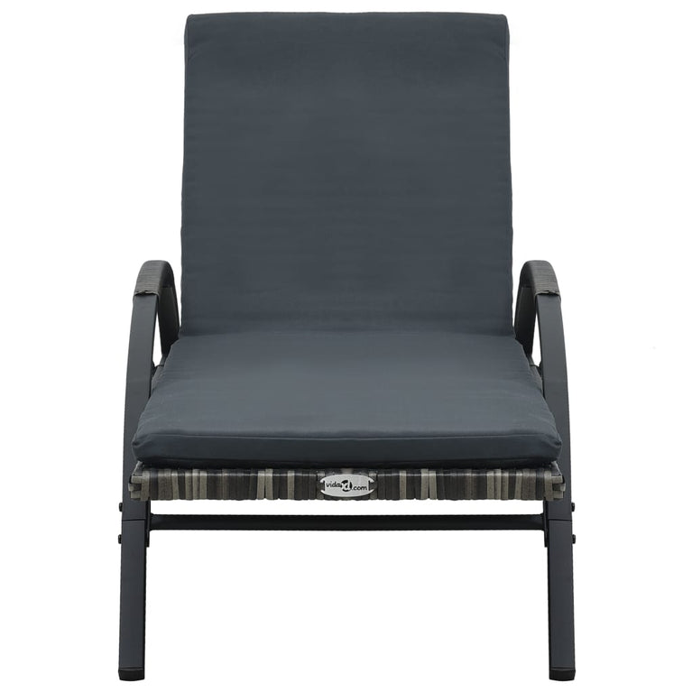 Ligbedden met tafel poly rattan antraciet MeubelReus