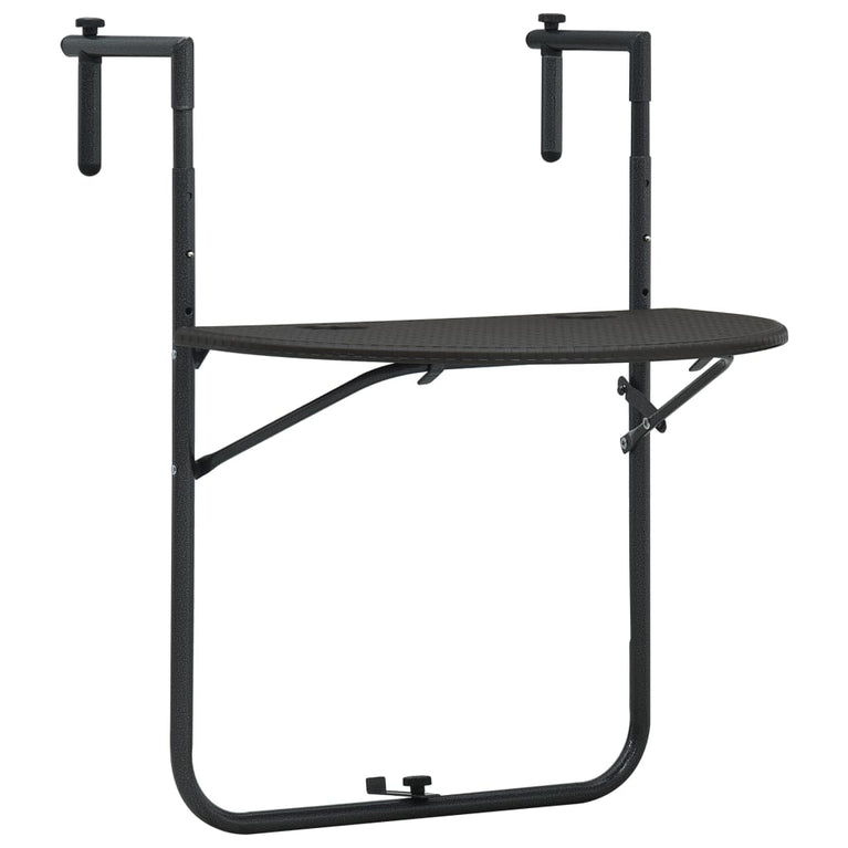 Balkontafel hangend 60x64x83,5 cm rattan-look kunststof bruin MeubelReus