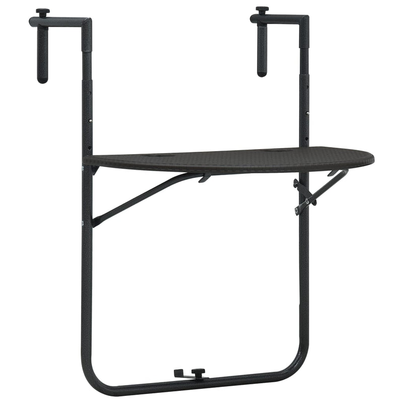Balkontafel hangend 60x64x83,5 cm rattan-look kunststof bruin MeubelReus