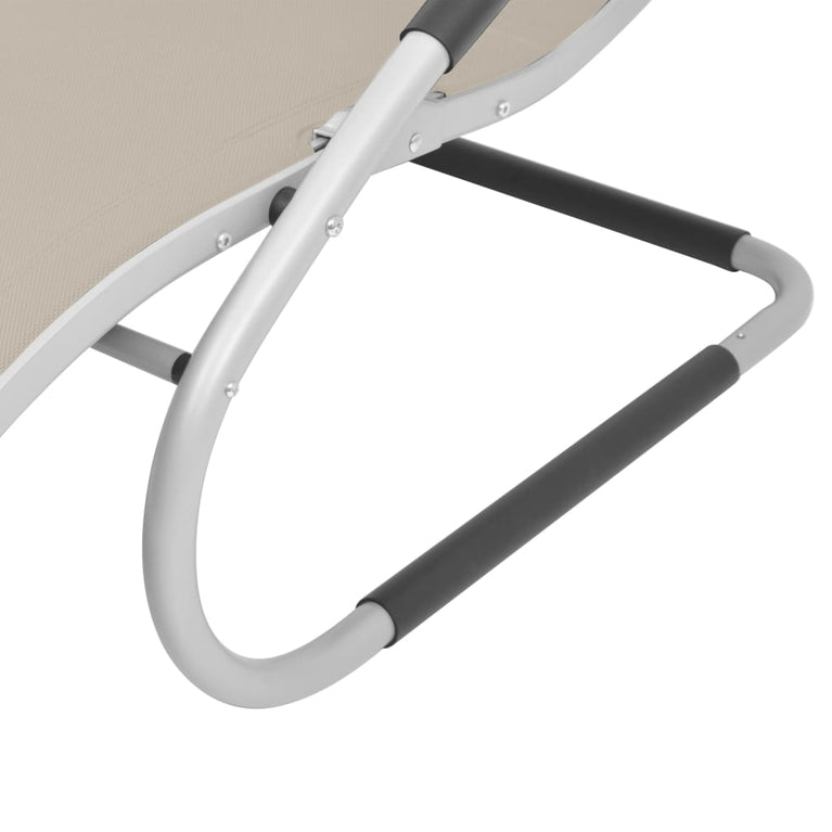 Ligbed met kussen aluminium en textileen crème MeubelReus