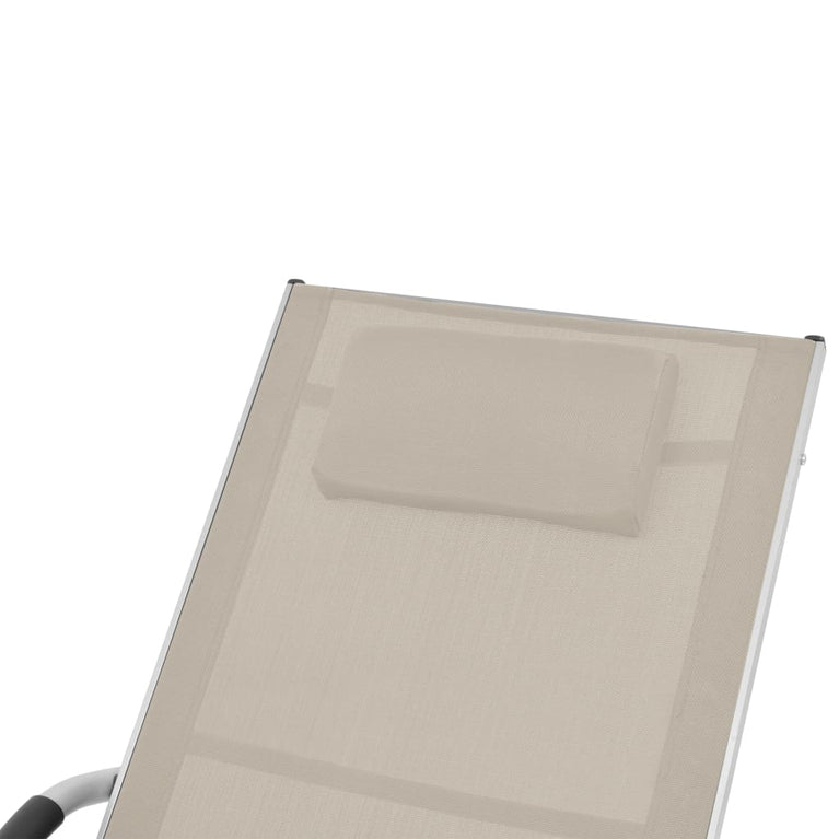 Ligbed met kussen aluminium en textileen crème MeubelReus