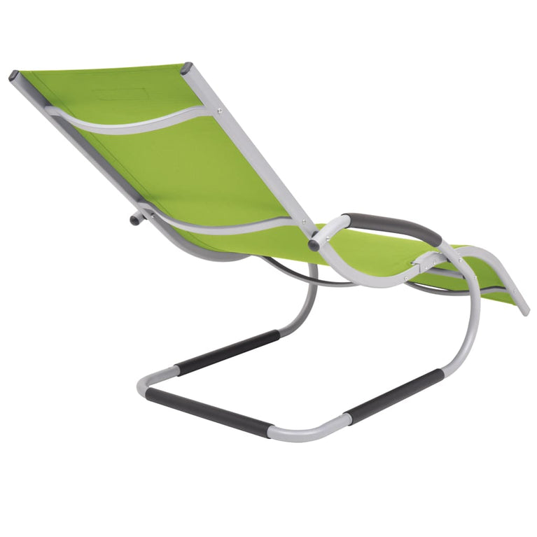 Ligbed met kussen aluminium en textileen groen MeubelReus