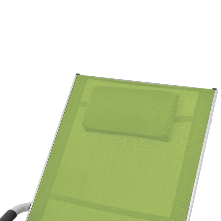 Ligbed met kussen aluminium en textileen groen MeubelReus