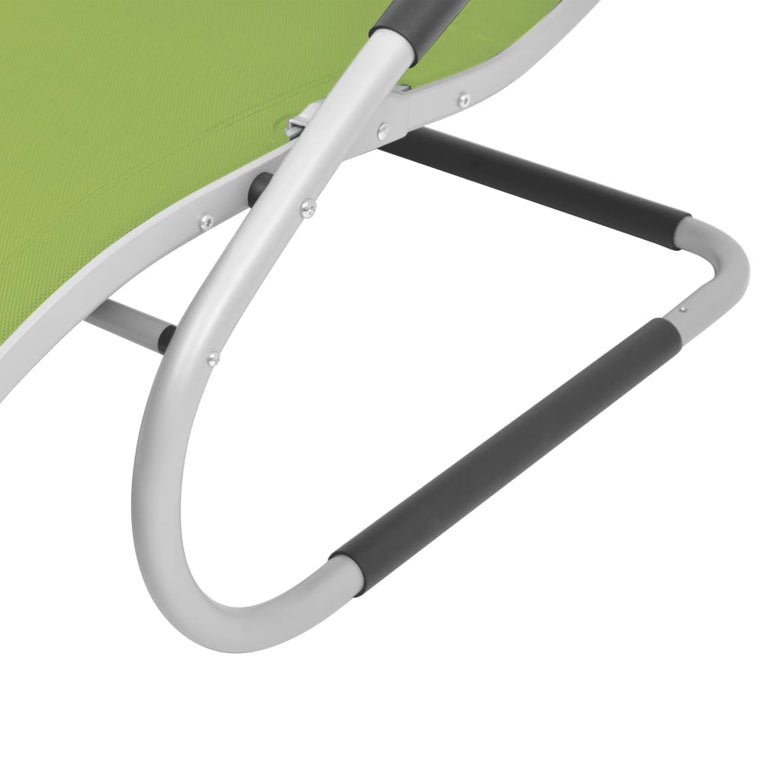 Ligbed met kussen aluminium en textileen groen MeubelReus