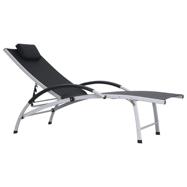 Ligbed aluminium textileen zwart MeubelReus