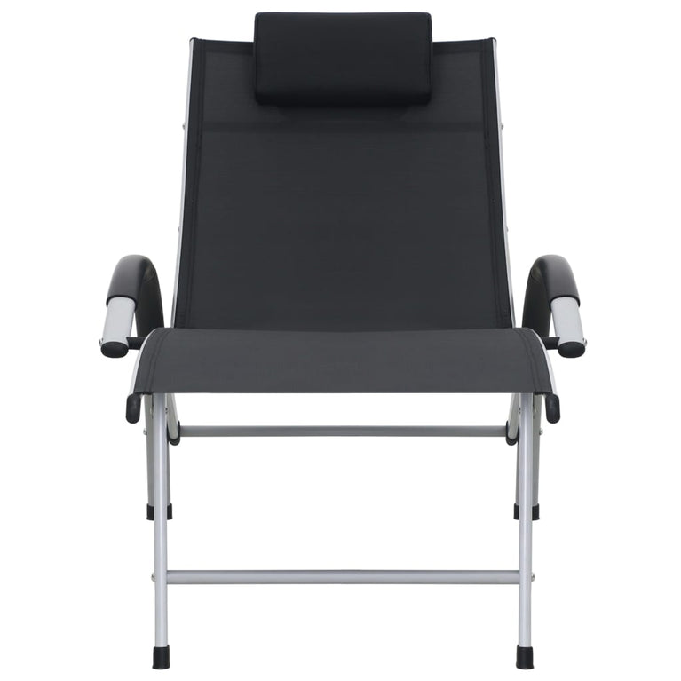Ligbed aluminium textileen zwart MeubelReus