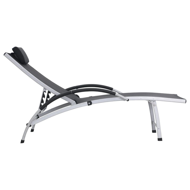 Ligbed aluminium textileen zwart MeubelReus