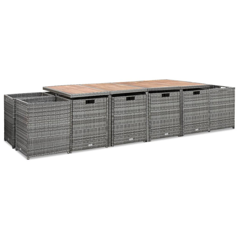 13-delige Tuinset met kussens poly rattan antracietkleurig MeubelReus