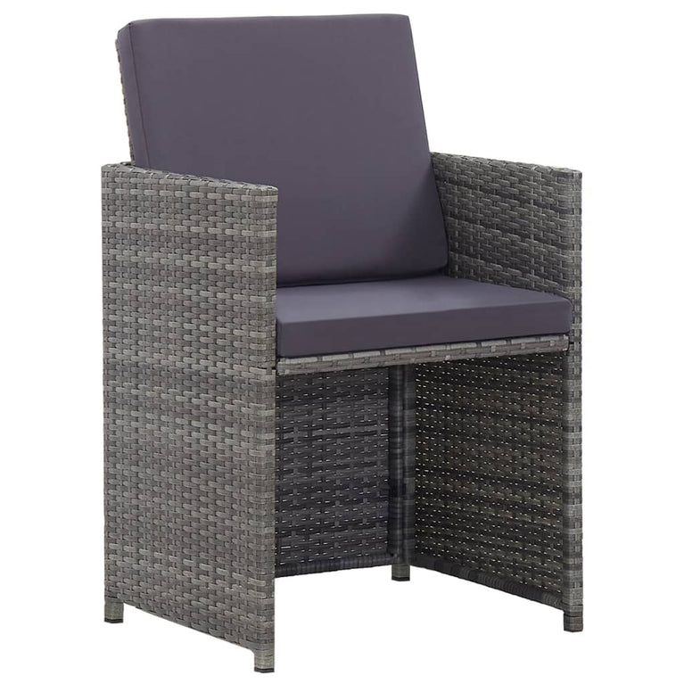 13-delige Tuinset met kussens poly rattan antracietkleurig MeubelReus