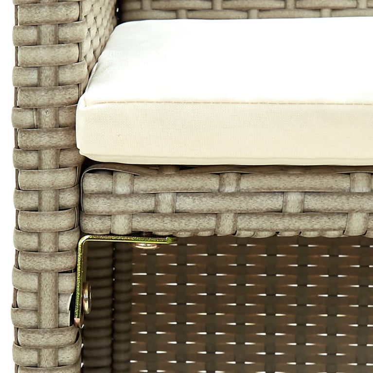 Tuinbank 2-zits met kussens poly rattan beige MeubelReus