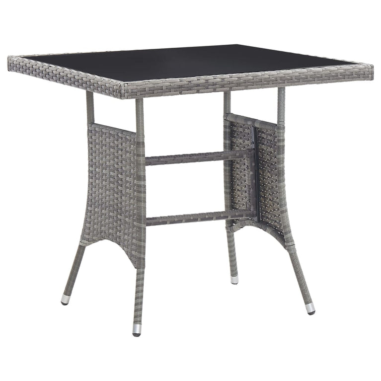 Tuintafel 80x80x74 cm poly rattan antraciet MeubelReus