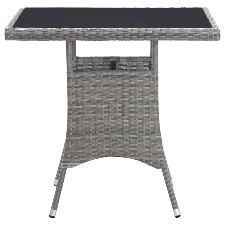 Tuintafel 80x80x74 cm poly rattan antraciet MeubelReus