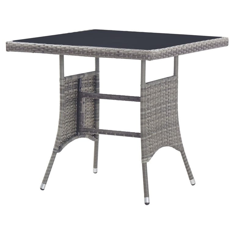Tuintafel 80x80x74 cm poly rattan antraciet MeubelReus