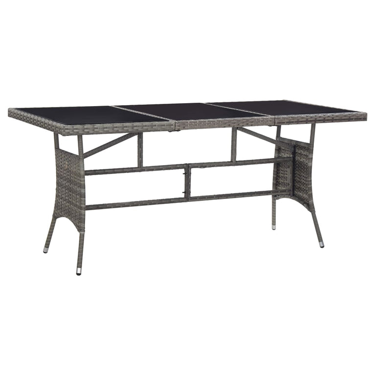 Tuintafel 170x80x74 cm poly rattan grijs MeubelReus